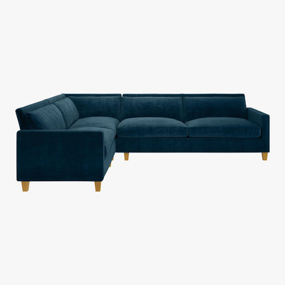 Habitat Chester Ink Blue Right-Hand 4 Seater Corner Sofa, Blue