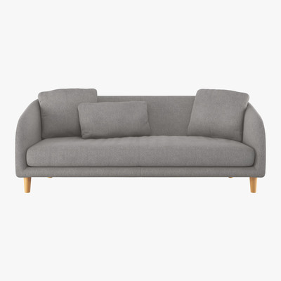Habitat Colby Grey FaBric 3 Seater Sofa, Wooden Feet, Grey