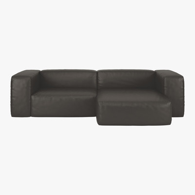 Habitat Opollo Brown Leather Small Right Arm Chaise Sofa Group, Brown