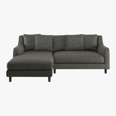 Habitat Swift Charcoal Grey FaBric Left Hand Chaise Sofa, Charcoal