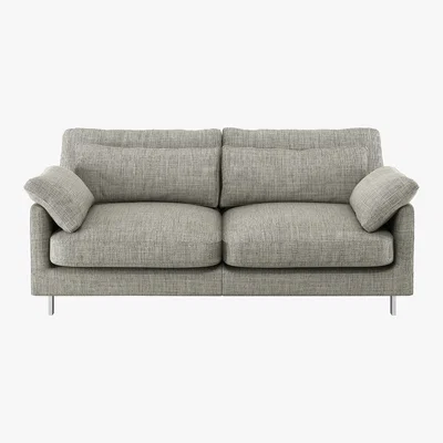 Habitat Cuscino Black And White Textured FaBric 2 Seater Sofa, Black And White