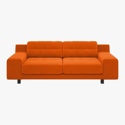 Habitat Hendricks Orange Velvet 3 Seater Sofa, Orange