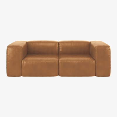 Habitat Opollo Mid Tan Leather 3 Seater Sofa, Mid Tan
