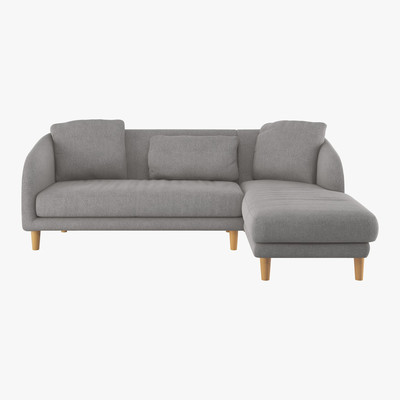 Habitat Colby Grey FaBric Right Arm Chaise Sofa, Grey