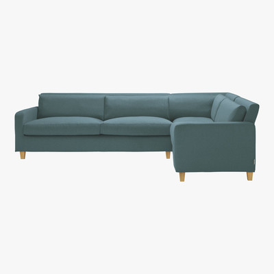 Habitat Chester Teal Blue FaBric Left-Arm Corner Sofa, Blue