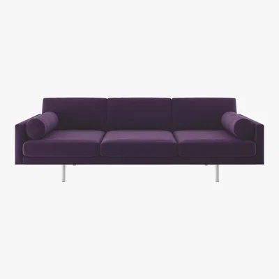 Habitat Spencer Purple Velvet 4 Seater Sofa, Metal Legs, Purple