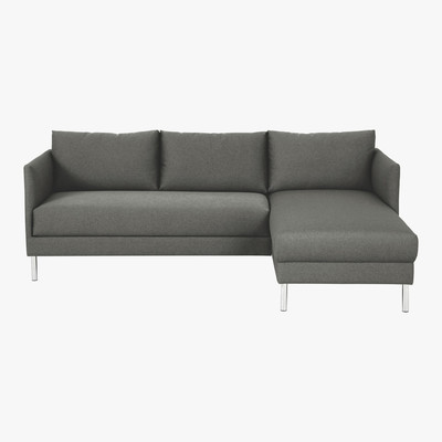 Habitat Hyde Charcoal Grey FaBric Right-Arm Chaise Sofa, Metal Legs, Charcoal