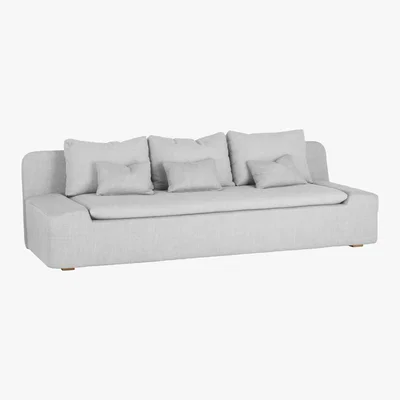 Habitat Kasha Light Grey Textured FaBric 4 Seater Sofa, Grey