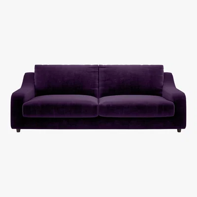 Habitat Slope Purple Velvet 3 Seat Sofa, Purple
