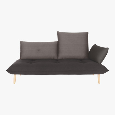 Habitat Naoko Charcoal Grey Right-Arm 3 Seater Sofa, Charcoal