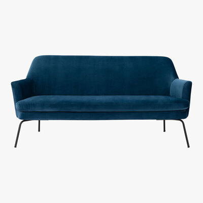 Habitat Habitat Celine 2 Seater Velvet Sofa - Blue, Navy