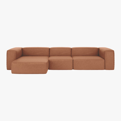 Habitat Opollo Tan Luxury Leather Large Left Arm Chaise Sofa Group, Tan