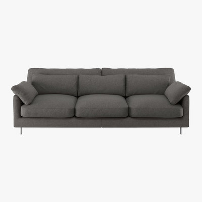 Habitat Cuscino Charcoal Grey Tweed Wool Mix 3 Seater Sofa, Charcoal