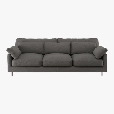 Habitat Cuscino Charcoal Grey Tweed Wool Mix 3 Seater Sofa, Charcoal