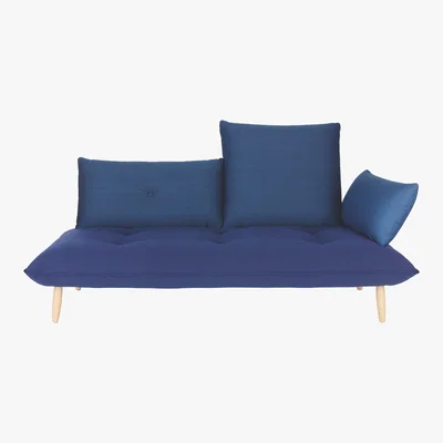 Habitat Naoko Blue Right-Arm 3 Seater Sofa, Blue