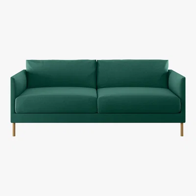 Habitat Hyde Green 3 Seater Sofa, Wooden Legs, Green
