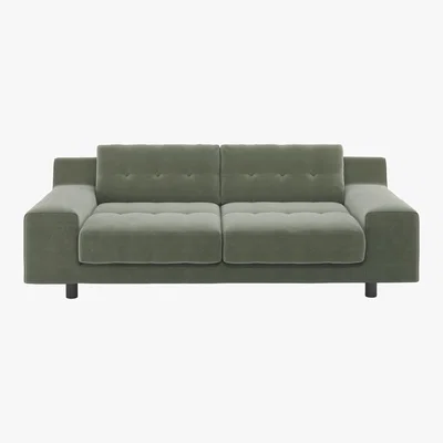 Habitat Hendricks Sage Green Velvet 3 Seater Sofa, Green Green