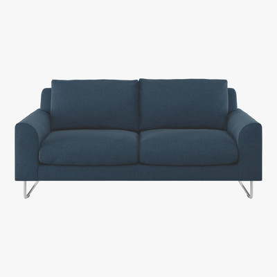 Habitat Lyle Navy Blue Tweed Wool Mix FaBric 2 Seater Sofa, Navy