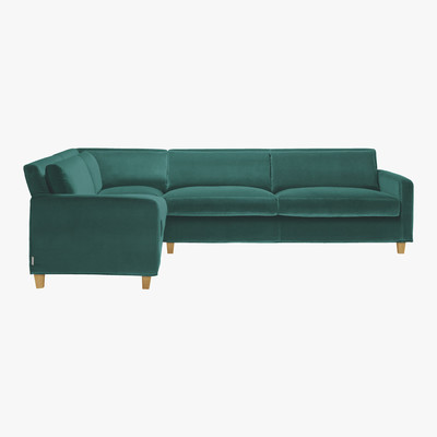 Habitat Chester Emerald Green Velvet Right-Arm Corner Sofa, Green