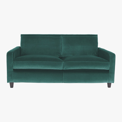 Habitat Chester Emerald Green Velvet 2 Seater Sofa, Dark Stained Feet, Green
