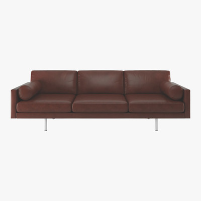 Habitat Spencer Tan Leather 4 Seater Sofa, Metal Legs, Tan
