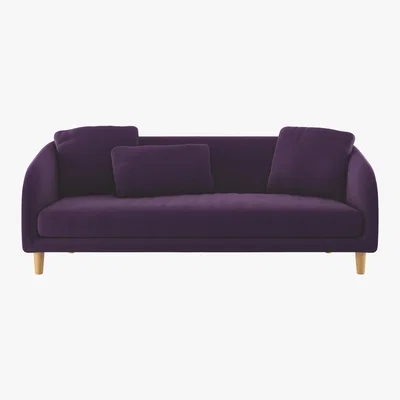Habitat Colby Purple Velvet 3 Seater Sofa, Purple