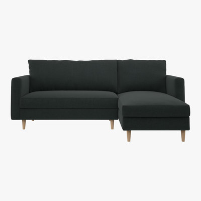 Habitat Naya Charcoal Grey FaBric Right Hand Chaise Sofa, Charcoal