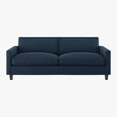 Habitat Chester Navy Blue Herringbone Wool Mix 3 Seater Sofa, Navy