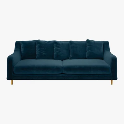 Habitat Swift Ink Blue Velvet 3 Seater Sofa, Blue