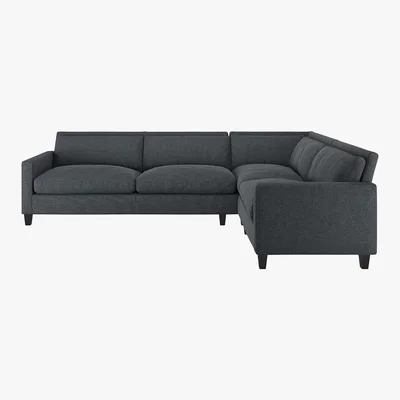 Habitat Chester Grey Textured FaBric Left-Arm Corner Sofa, Dark Feet, Grey