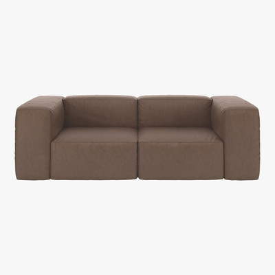 Habitat Opollo Light Brown Luxury Leather 3 Seater Sofa, Light Brown