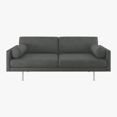 Habitat Spencer Charcoal Grey Italian Woven FaBric 3 Seater Sofa, Metal Leg, Charcoal