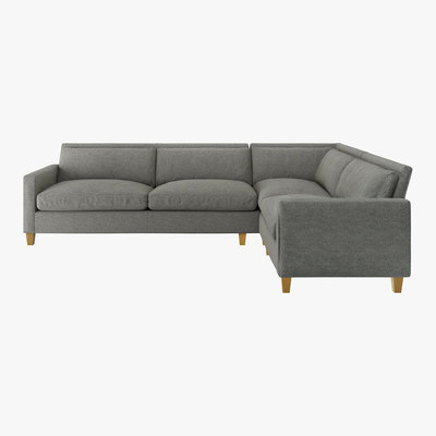 Habitat Chester Black & White FaBric Left Hand Corner Sofa, Black & White