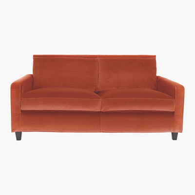 Habitat Chester Orange Velvet 2 Seater Sofa, Dark Stained Feet, Orange