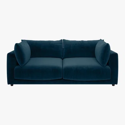 Habitat Clemence Ink Blue Velvet 3 Seat Sofa, Blue