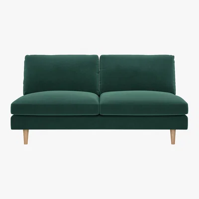 Habitat Teo Green Velvet 2 Seat Sofa, Green