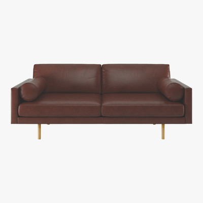 Habitat Spencer Tan Leather 3 Seater Sofa, Oak Legs, Tan