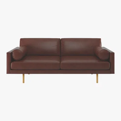 Habitat Spencer Tan Leather 3 Seater Sofa, Oak Legs, Tan