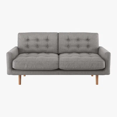 Habitat Fenner Grey FaBric 2 Seater Sofa, Grey