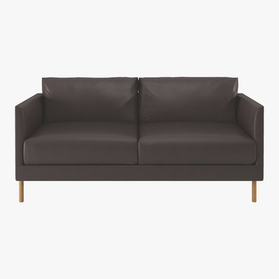 Habitat Hyde Brown Leather 2 Seater Sofa, Wooden Legs, Brown