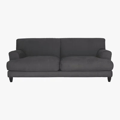 Habitat Askem Charcoal Grey Brushed Cotton 3 Seater Sofa, Charcoal