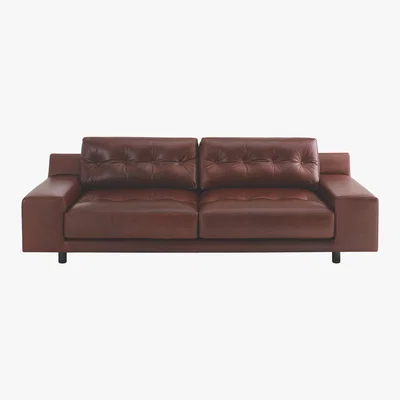 Habitat Hendricks Tan Leather 4 Seater Sofa, Tan