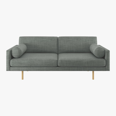 Habitat Spencer Grey Italian Woven FaBric 3 Seater Sofa, Metal Legs, Grey