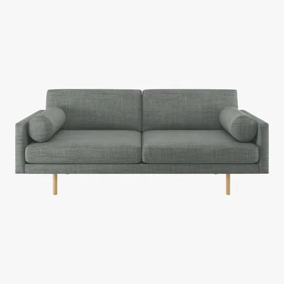 Habitat Spencer Grey Italian Woven FaBric 3 Seater Sofa, Metal Legs, Grey