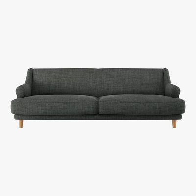 Habitat Townsend Charcoal Grey Italian Woven FaBric 4 Seater Sofa, Charcoal