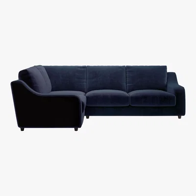 Habitat Slope Navy Blue Velvet Right Arm Corner Sofa, Dark Blue