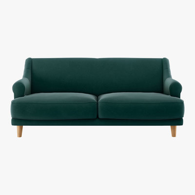 Habitat Townsend Emerald Green Velvet 2 Seater Sofa, Green