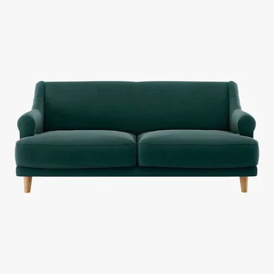 Habitat Townsend Emerald Green Velvet 2 Seater Sofa, Green