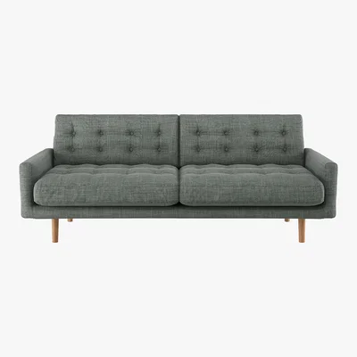 Habitat Fenner Grey Italian Woven FaBric 3 Seater Sofa, Grey