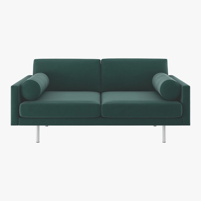 Habitat Spencer Emerald Green Velvet 2 Seater Sofa, Metal Legs, Green